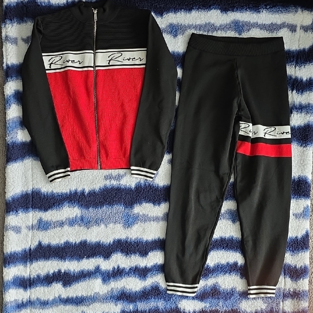 River Island Black and Red Kids Matching Set